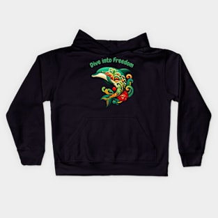 Juneteenth dolphin Kids Hoodie